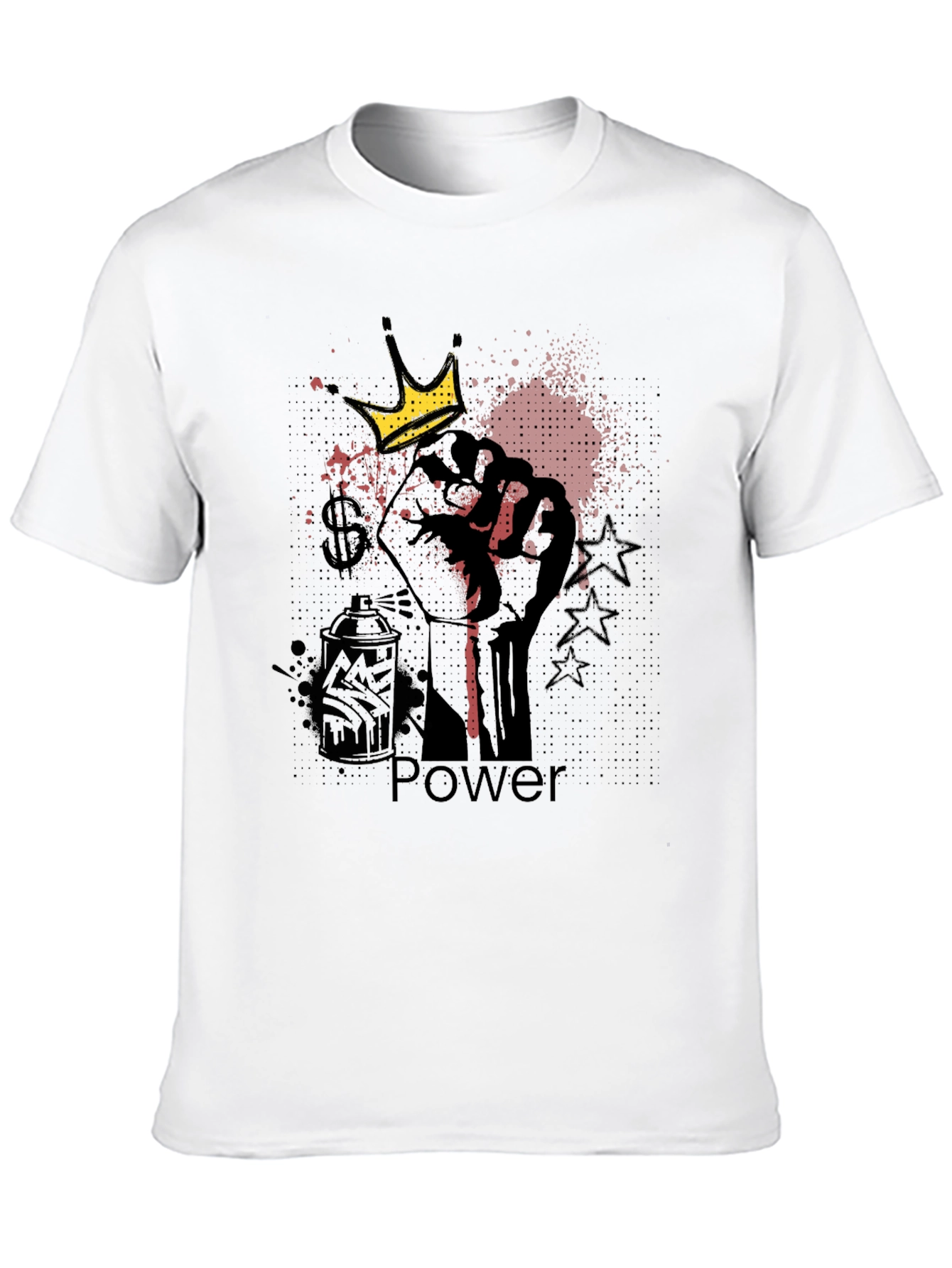 Power Fist Crown Graphic Black T-Shirt