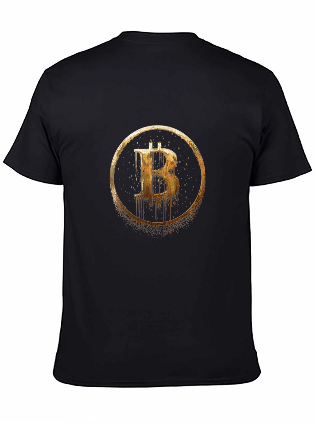 Bitcoin Golden Circle Graphic Black T-Shirt