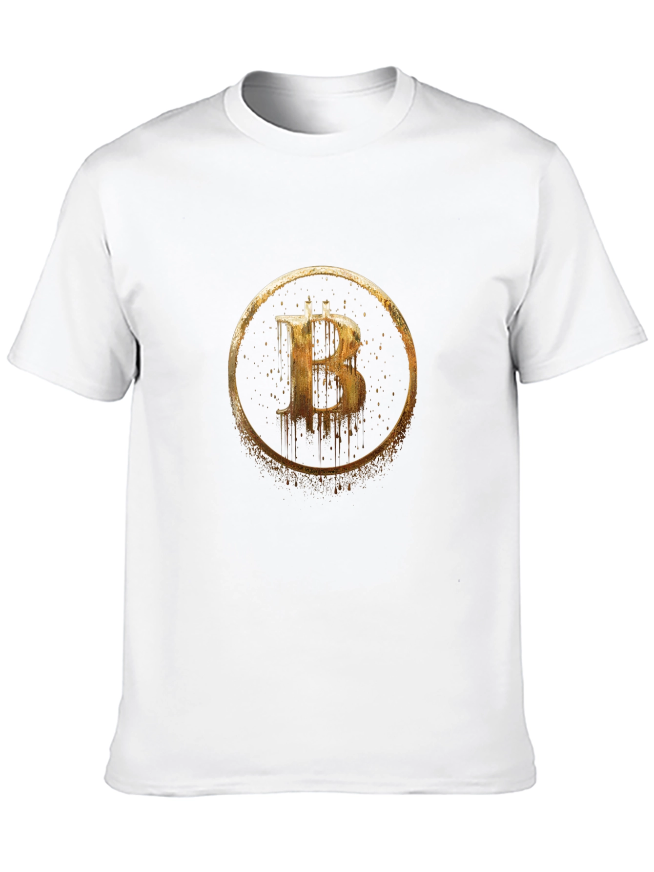 Bitcoin Golden Circle Graphic Black T-Shirt