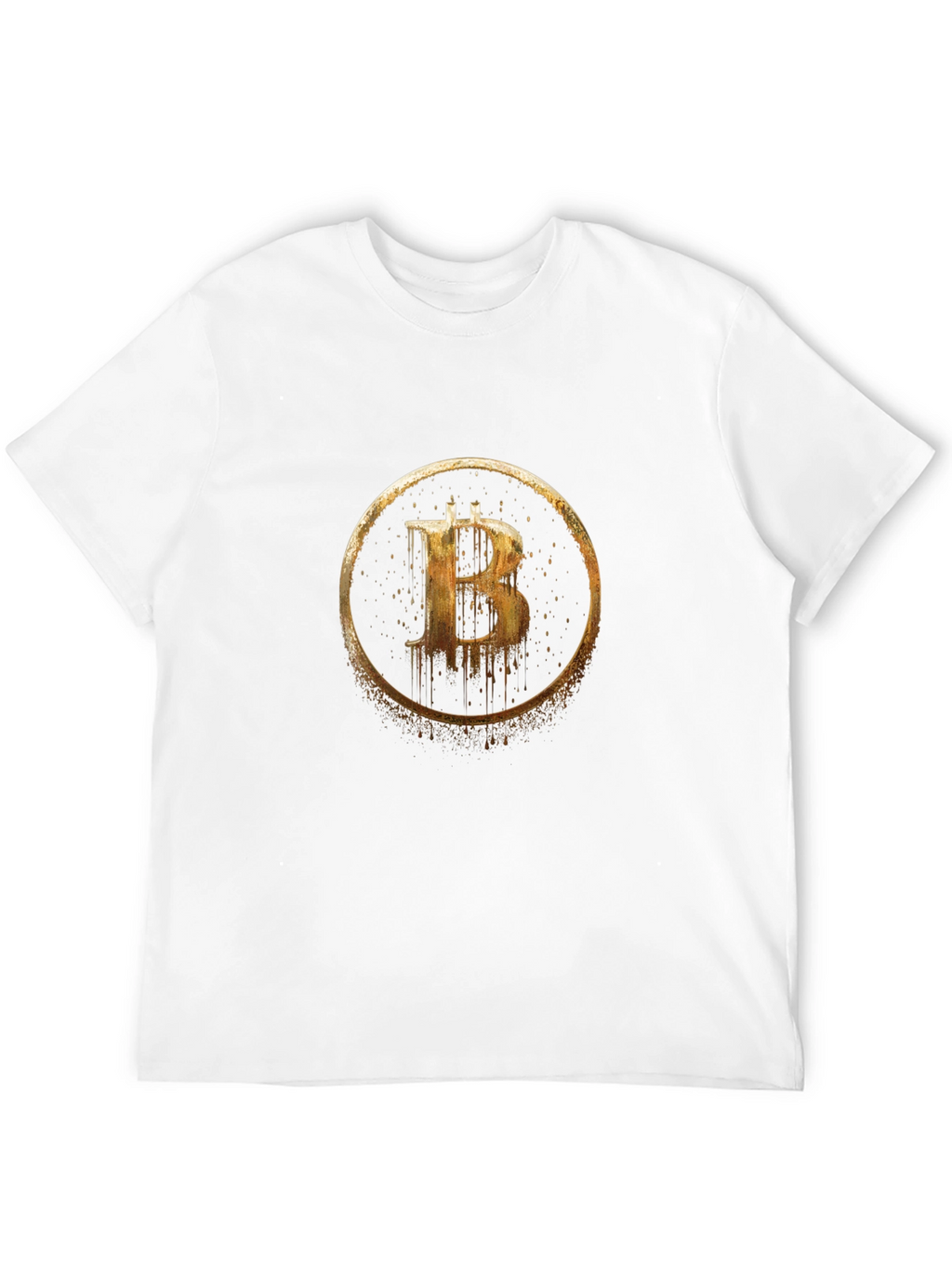 Bitcoin Golden Circle Graphic Black T-Shirt
