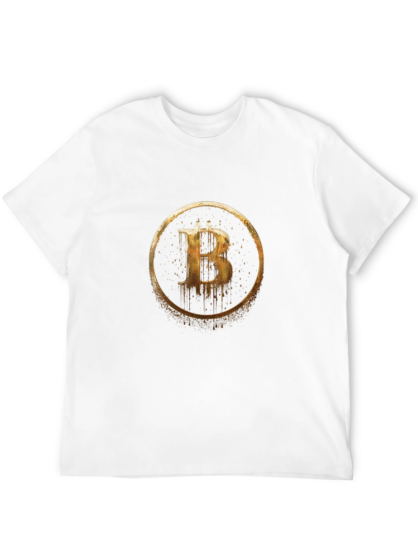 Bitcoin Golden Circle Graphic Black T-Shirt