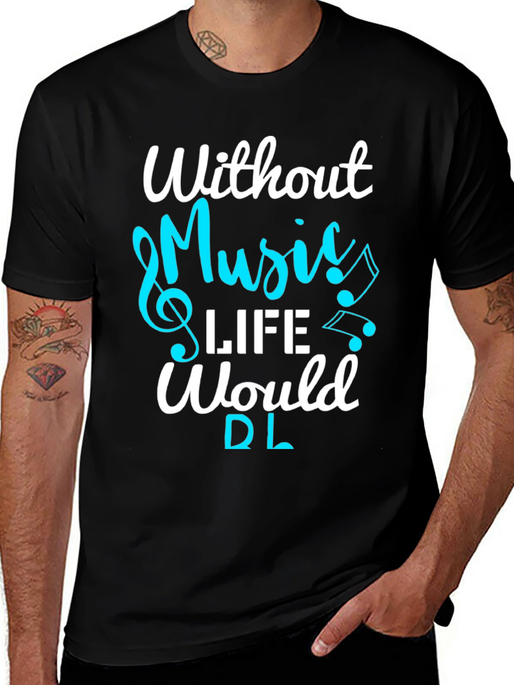 Music Lover T-Shirt: Without Music Life Would Be Flat