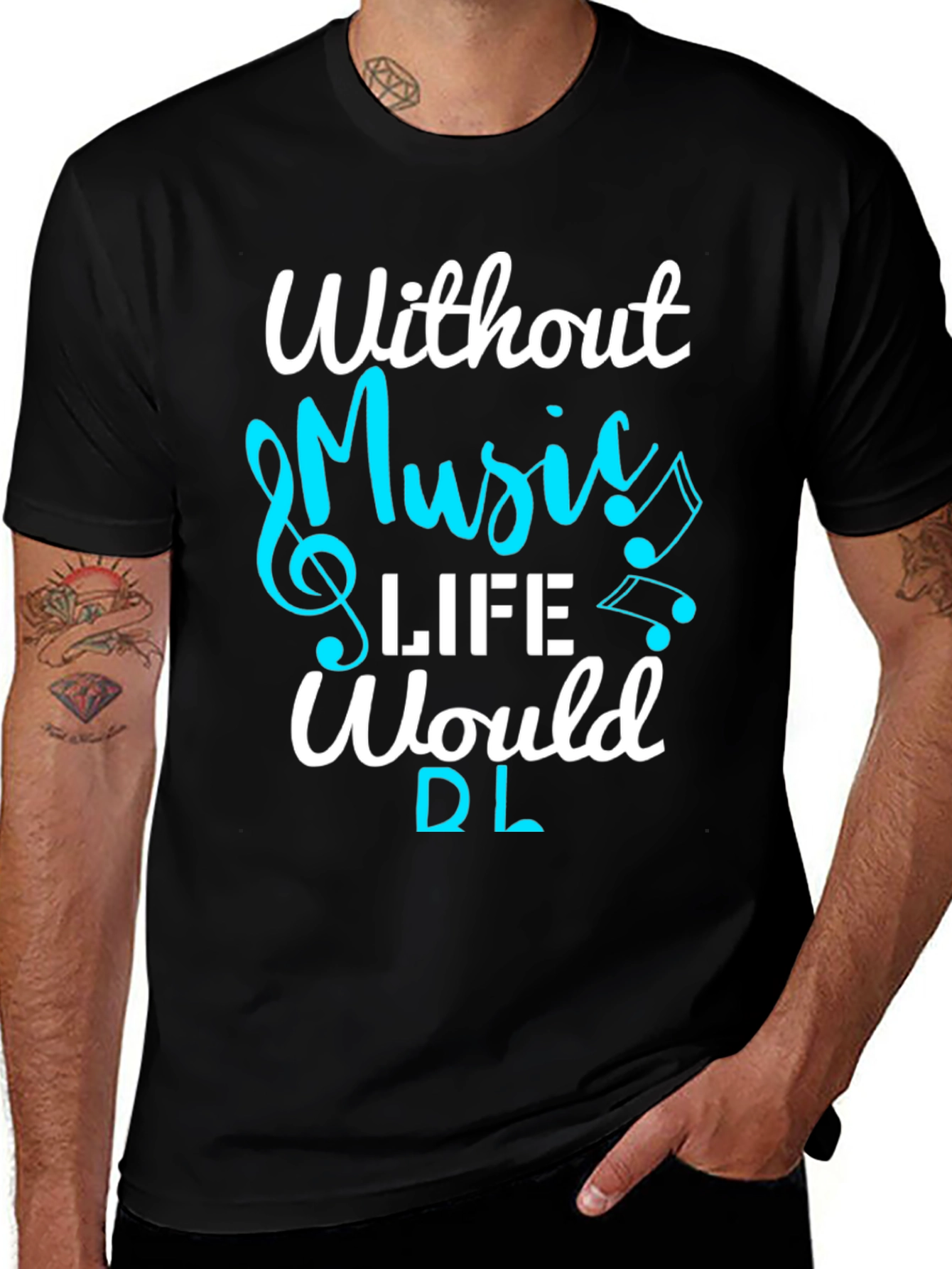 Music Lover T-Shirt: Without Music Life Would Be Flat