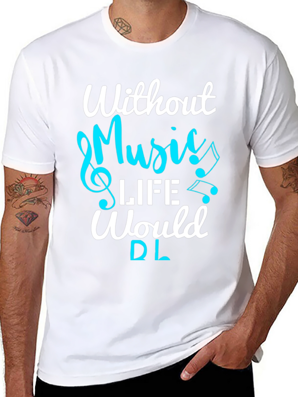 Music Lover T-Shirt: Without Music Life Would Be Flat