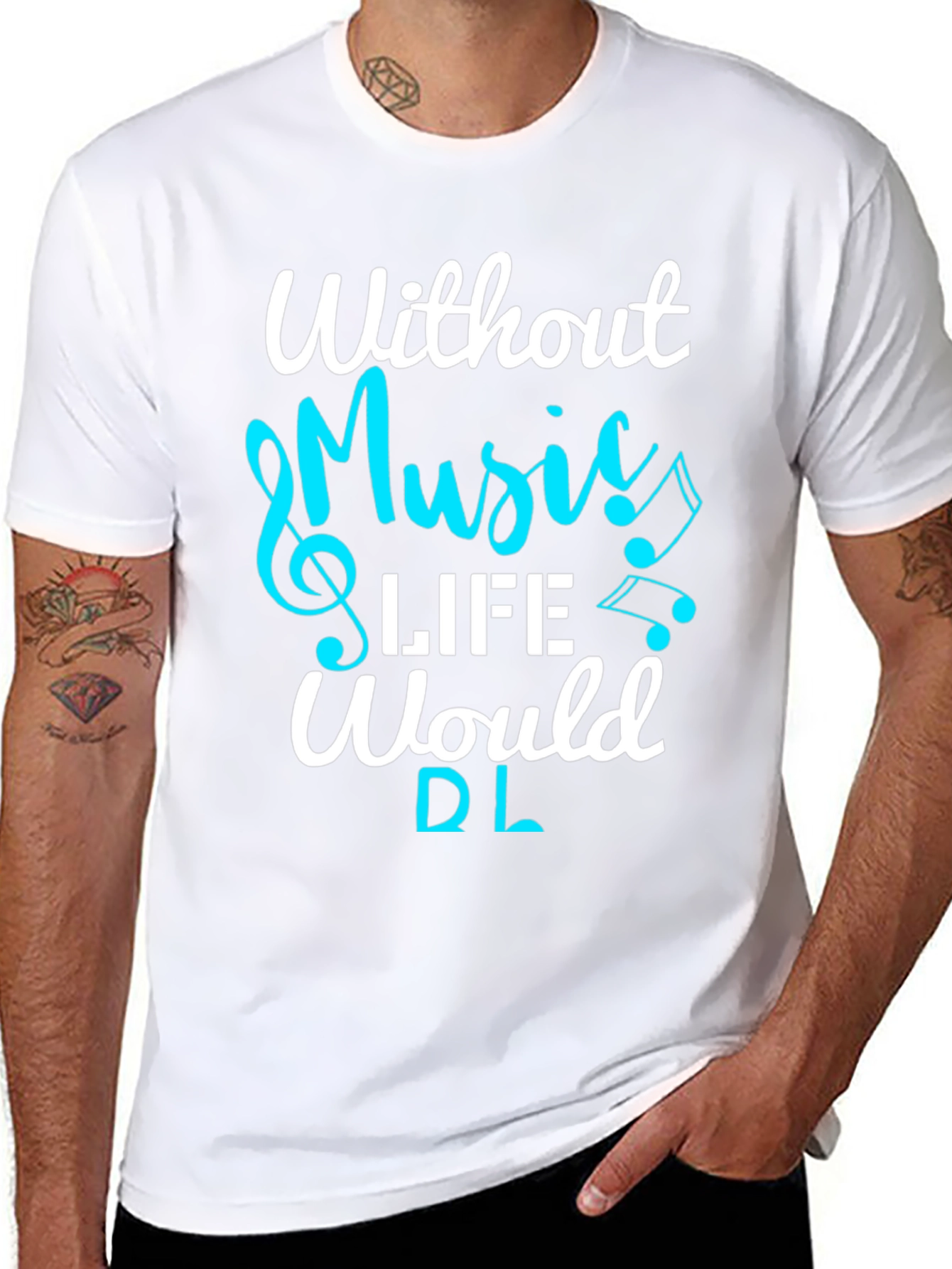 Music Lover T-Shirt: Without Music Life Would Be Flat