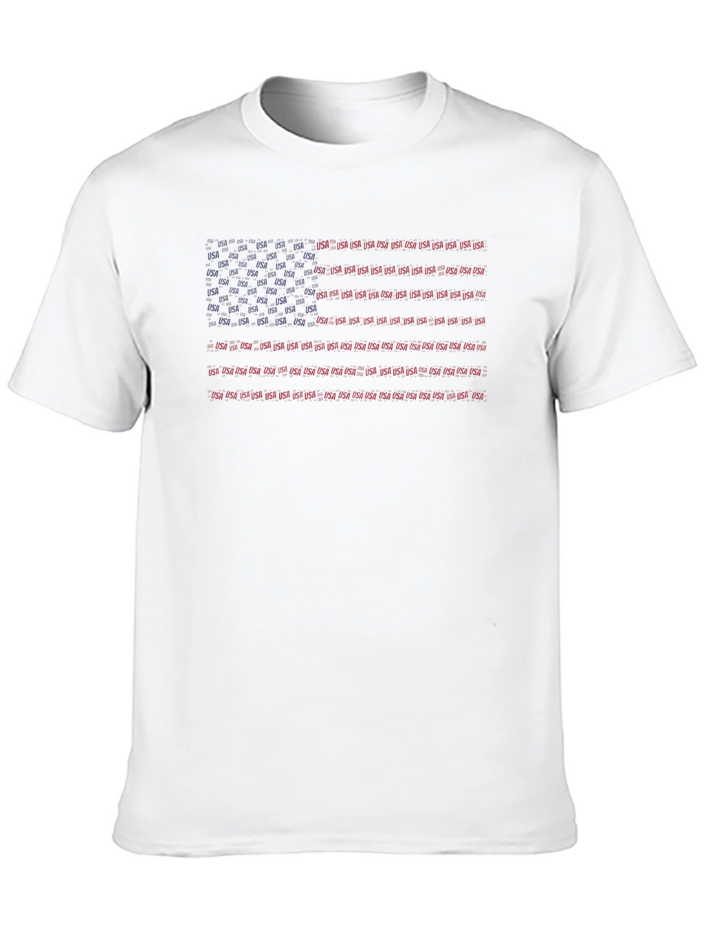 USA Flag Typography Mens Black T-Shirt