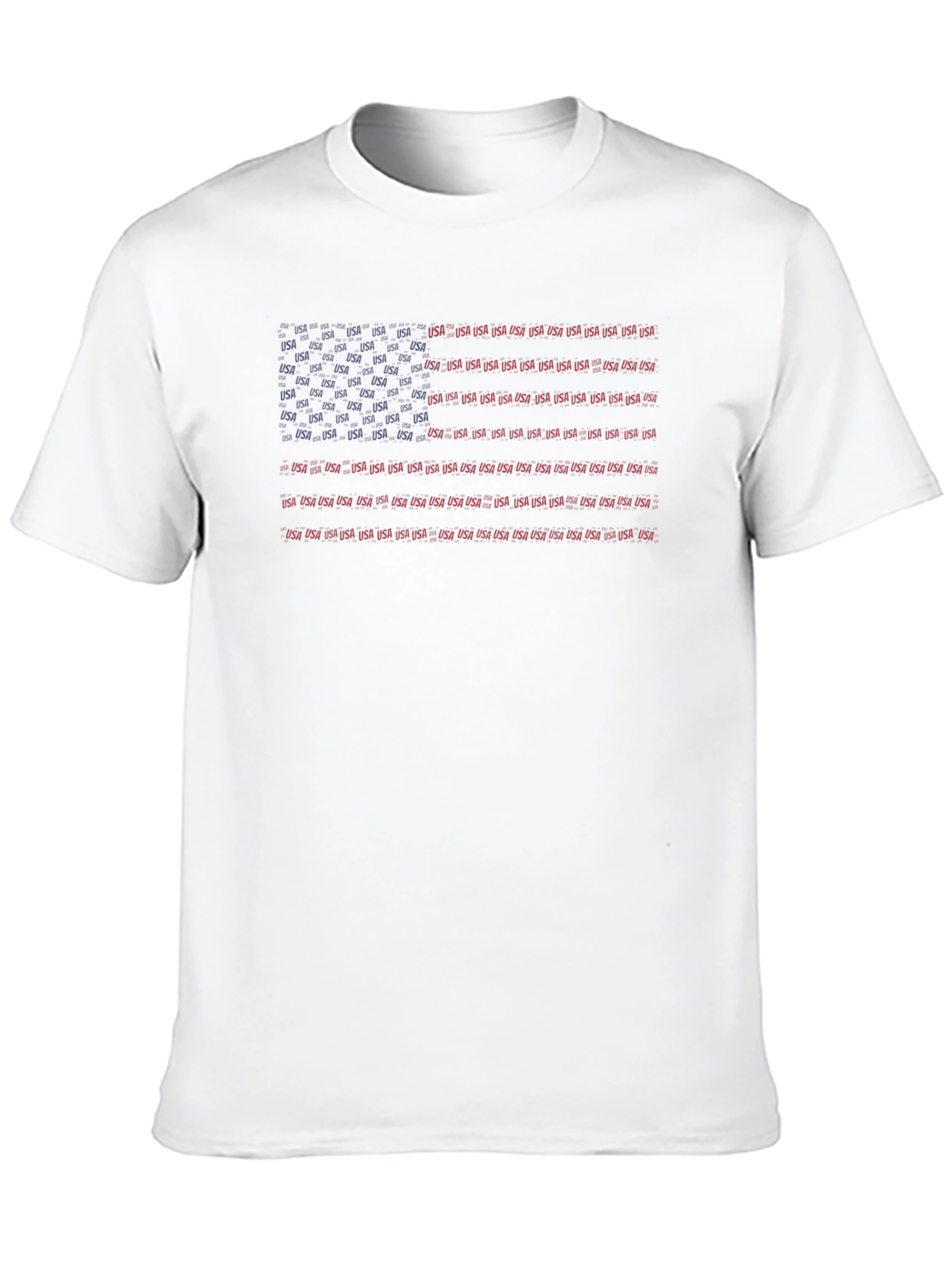 USA Flag Typography Mens Black T-Shirt