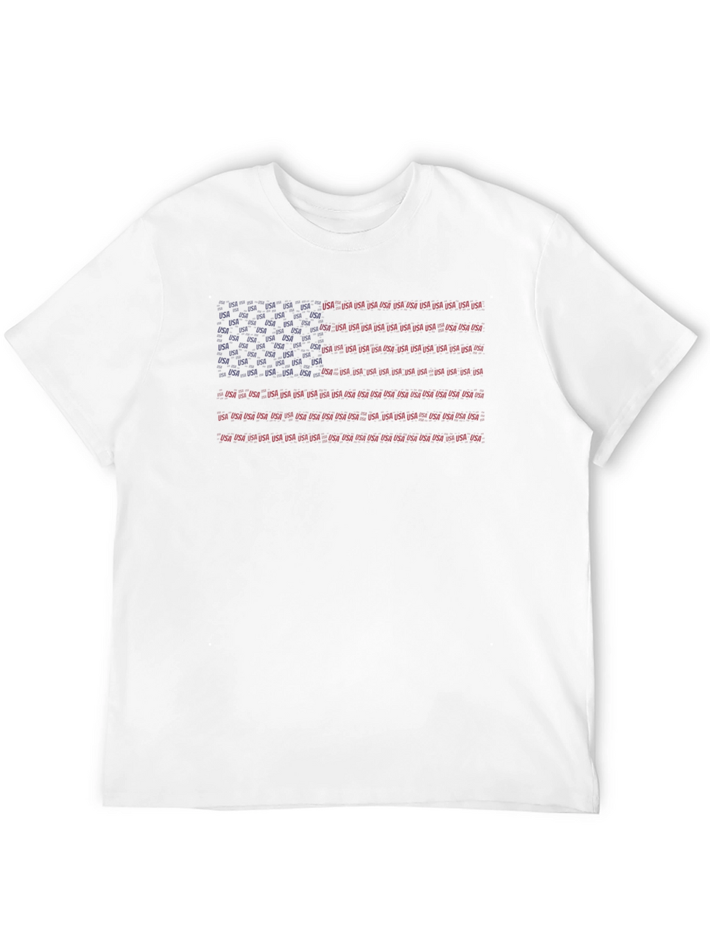 USA Flag Typography Mens Black T-Shirt