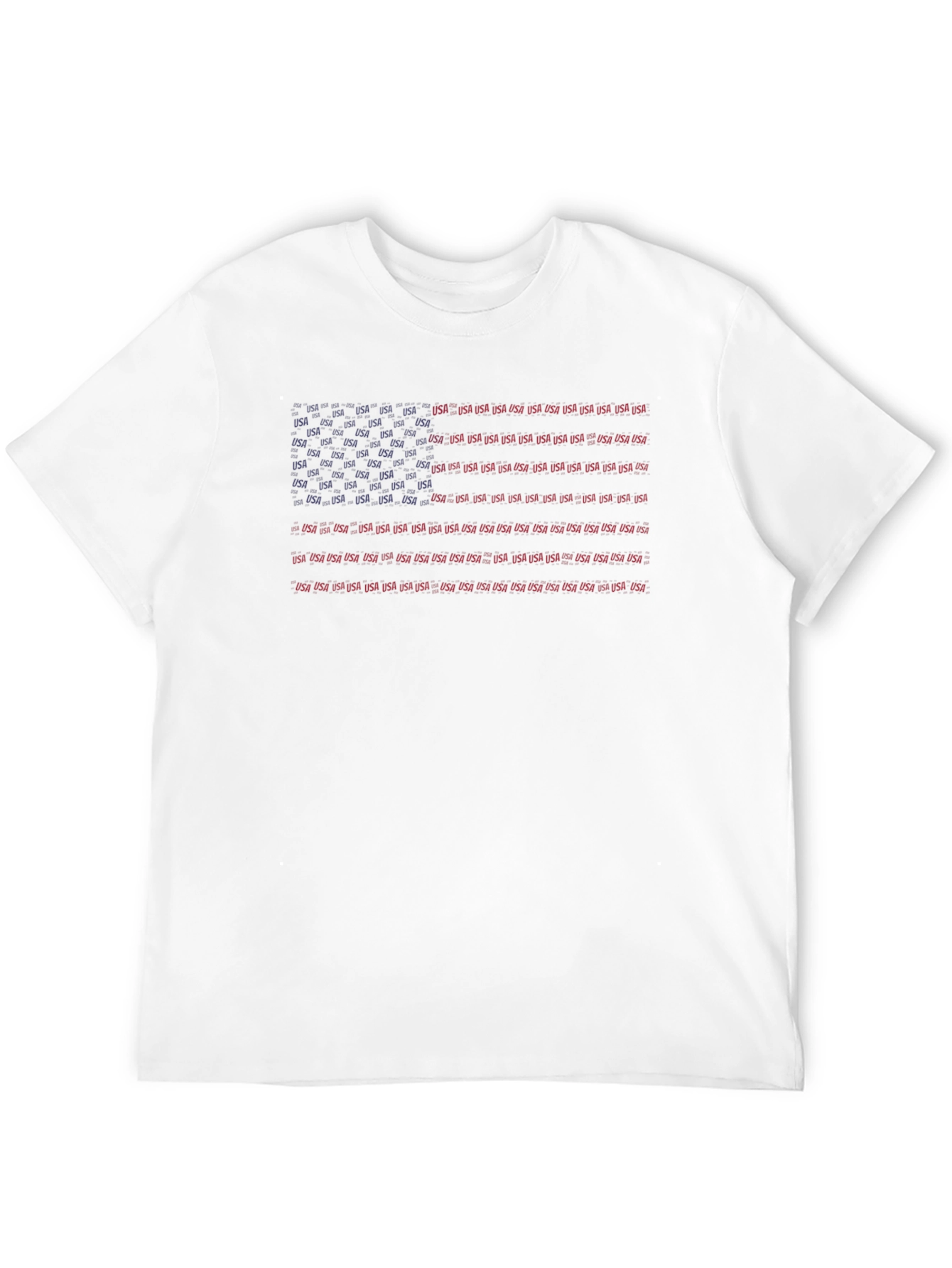 USA Flag Typography Mens Black T-Shirt