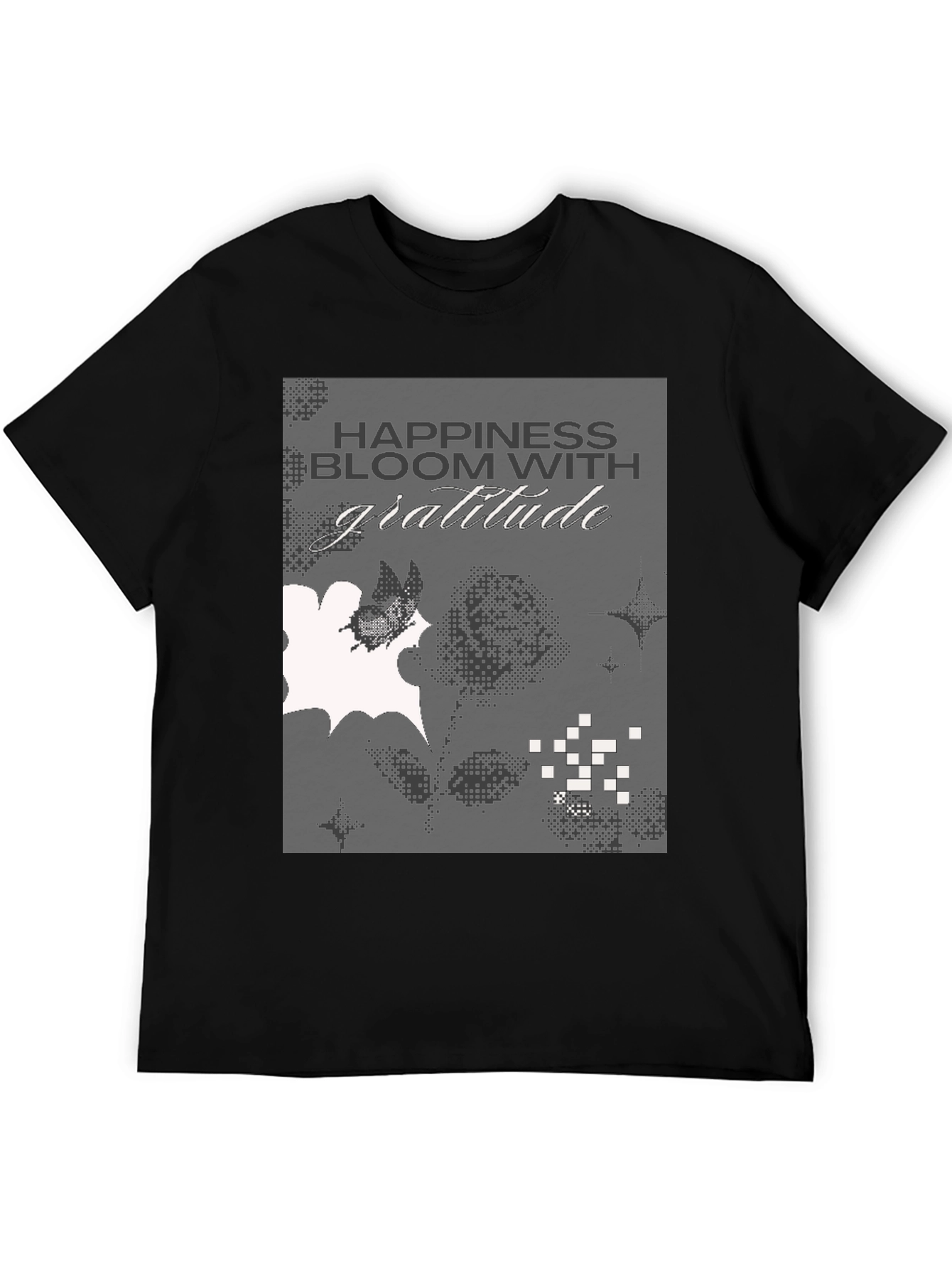 Gratitude Graphic Tee - Black Cotton Blend