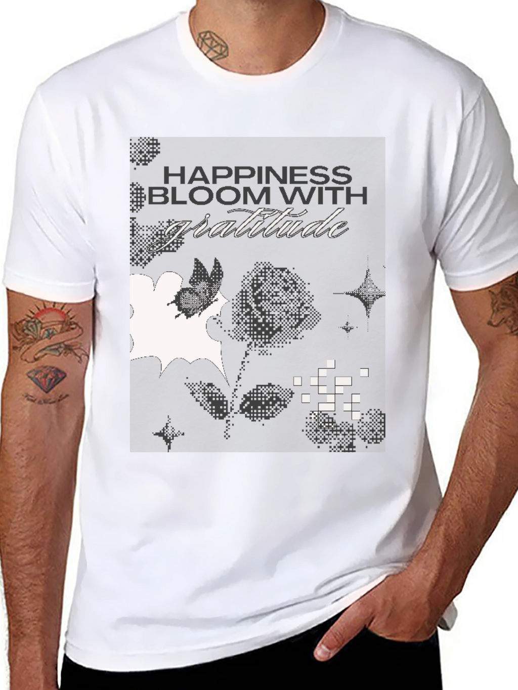 Gratitude Graphic Tee - Black Cotton Blend