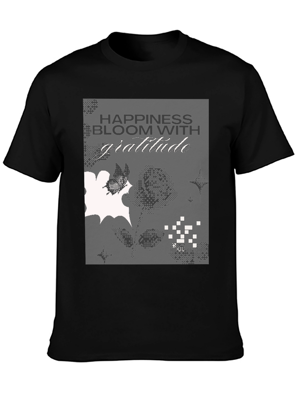 Gratitude Graphic Tee - Black Cotton Blend