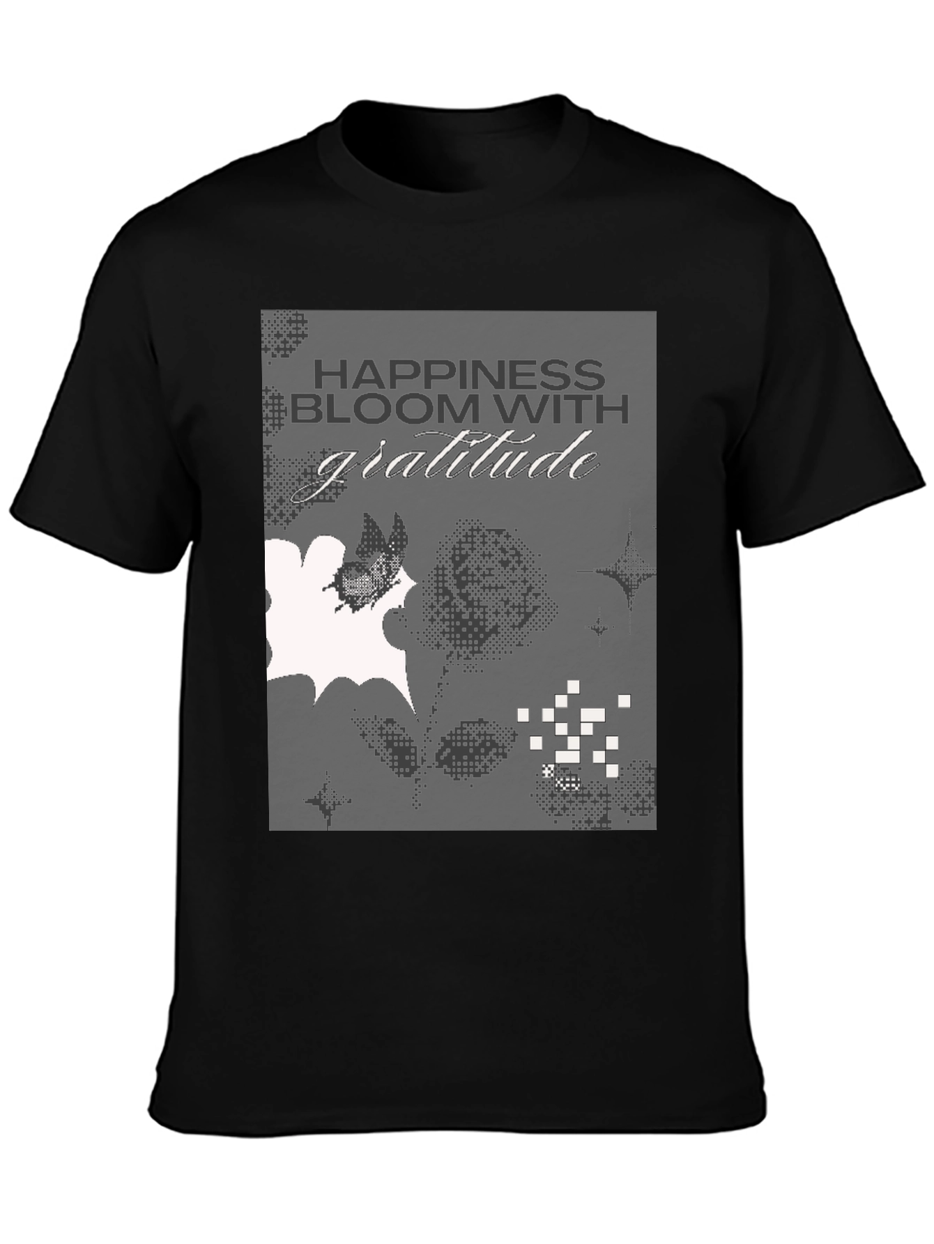 Gratitude Graphic Tee - Black Cotton Blend