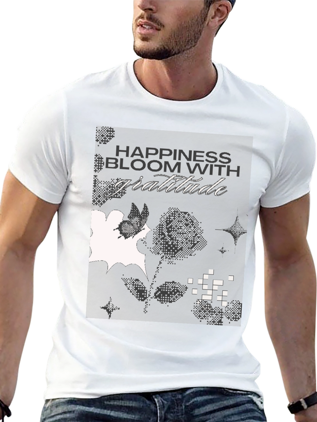 Gratitude Graphic Tee - Black Cotton Blend