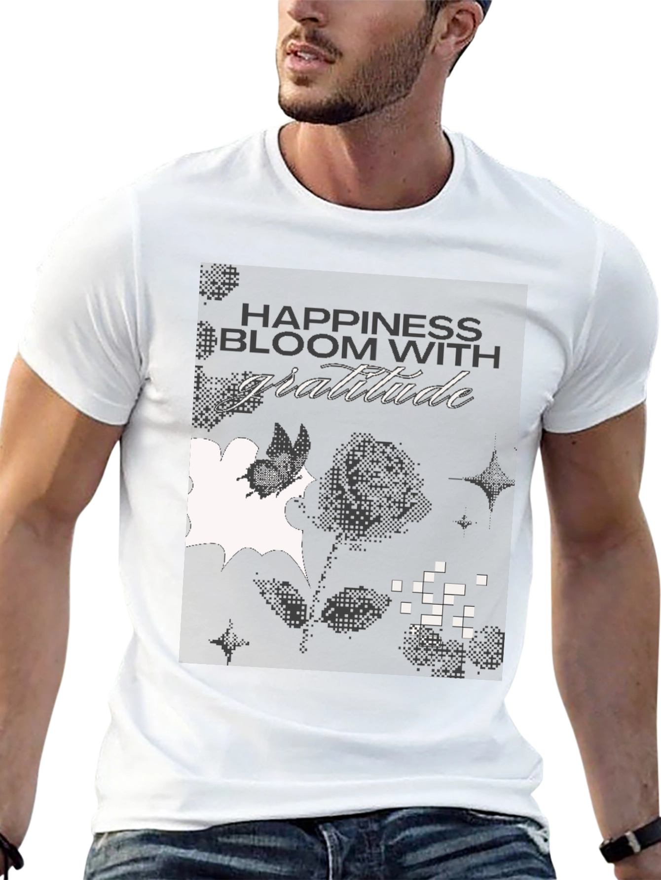 Gratitude Graphic Tee - Black Cotton Blend
