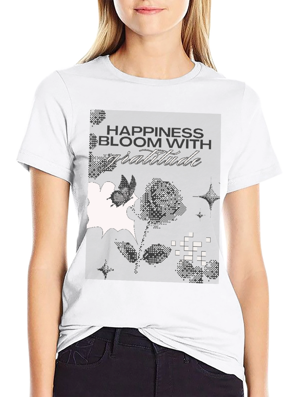 Gratitude Graphic Tee - Black Cotton Blend