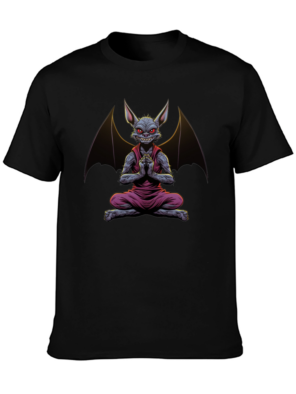 Bat Meditation T-Shirt - Mens Black Tee