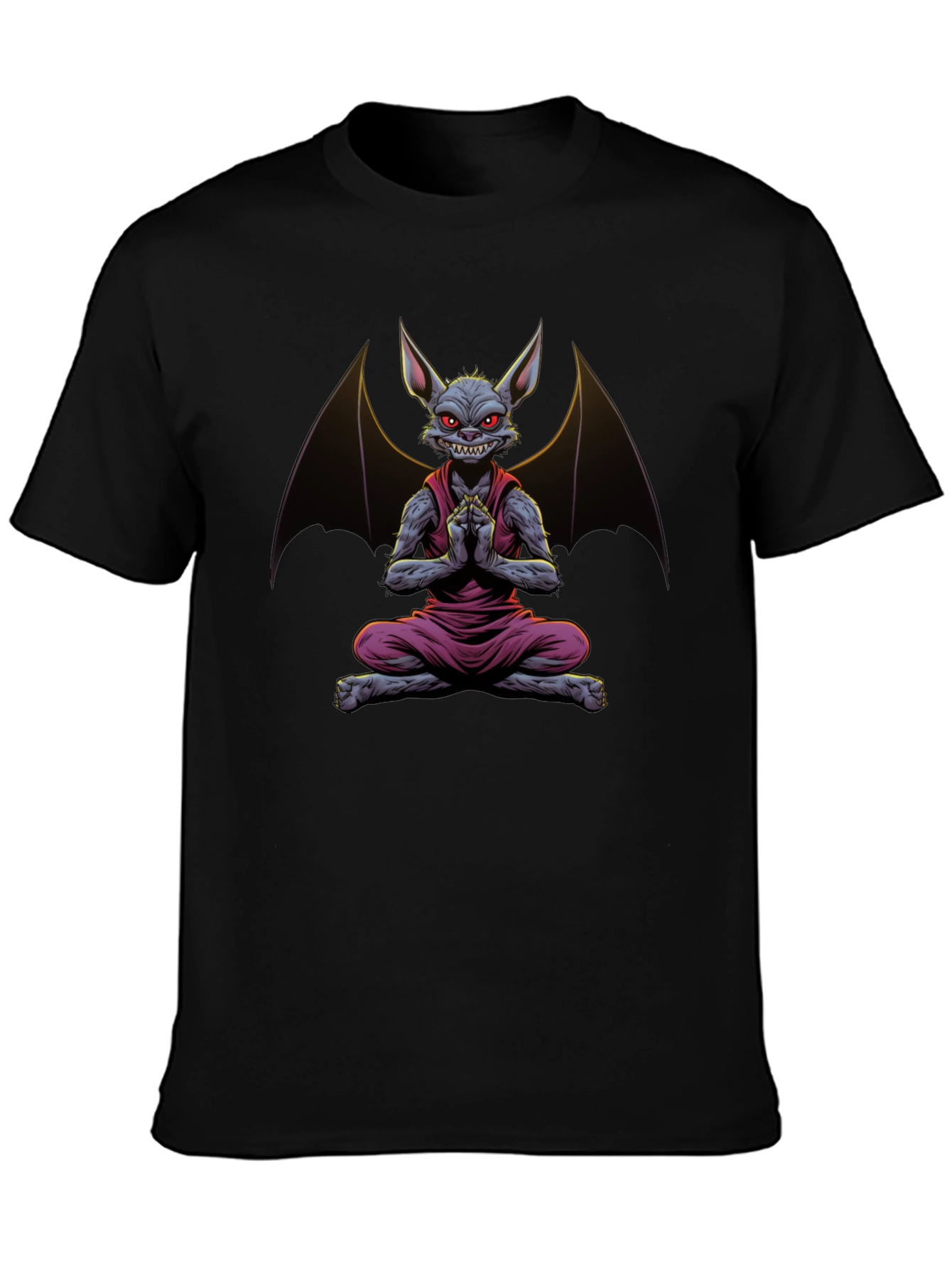 Bat Meditation T-Shirt - Mens Black Tee