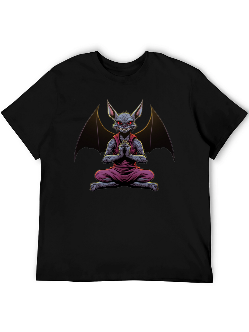 Bat Meditation T-Shirt - Mens Black Tee