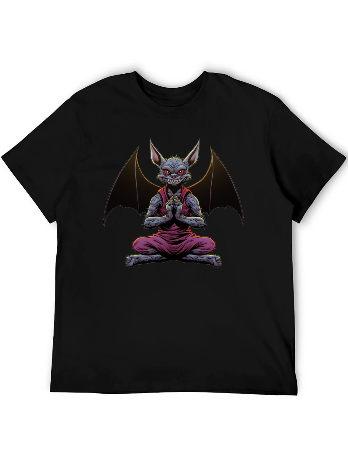 Bat Meditation T-Shirt - Mens Black Tee