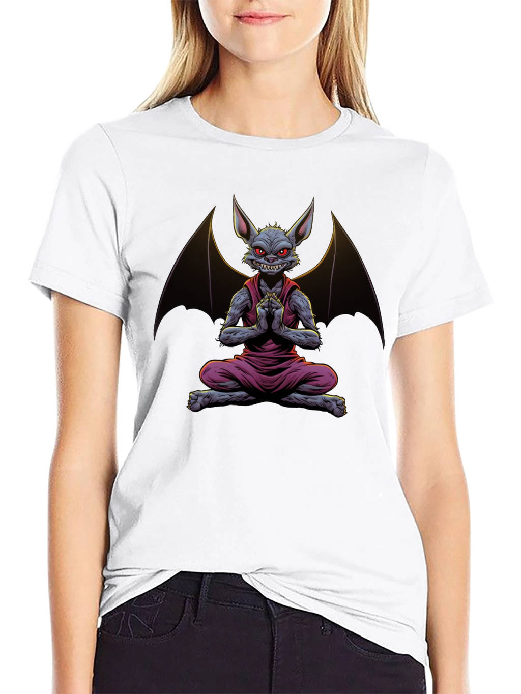 Bat Meditation T-Shirt - Mens Black Tee