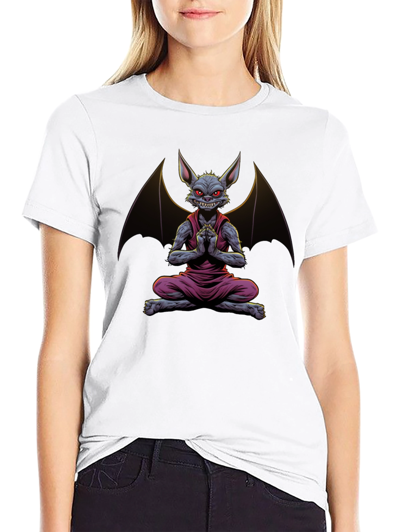 Bat Meditation T-Shirt - Mens Black Tee