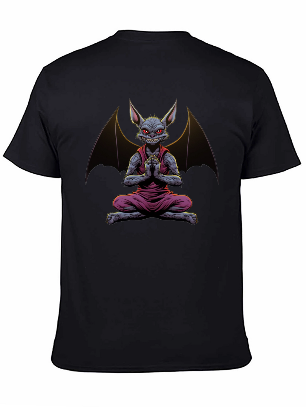Bat Meditation T-Shirt - Mens Black Tee