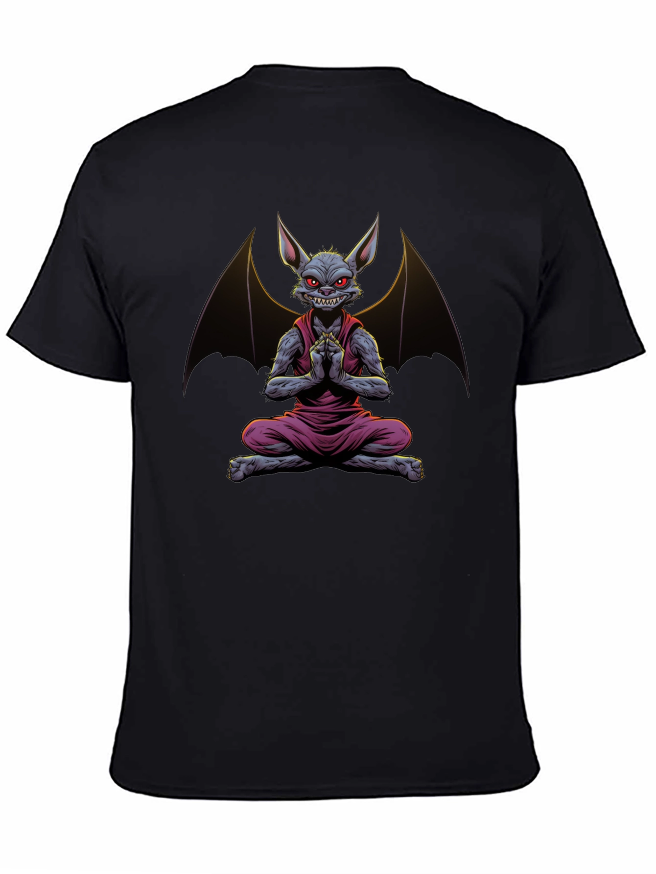 Bat Meditation T-Shirt - Mens Black Tee