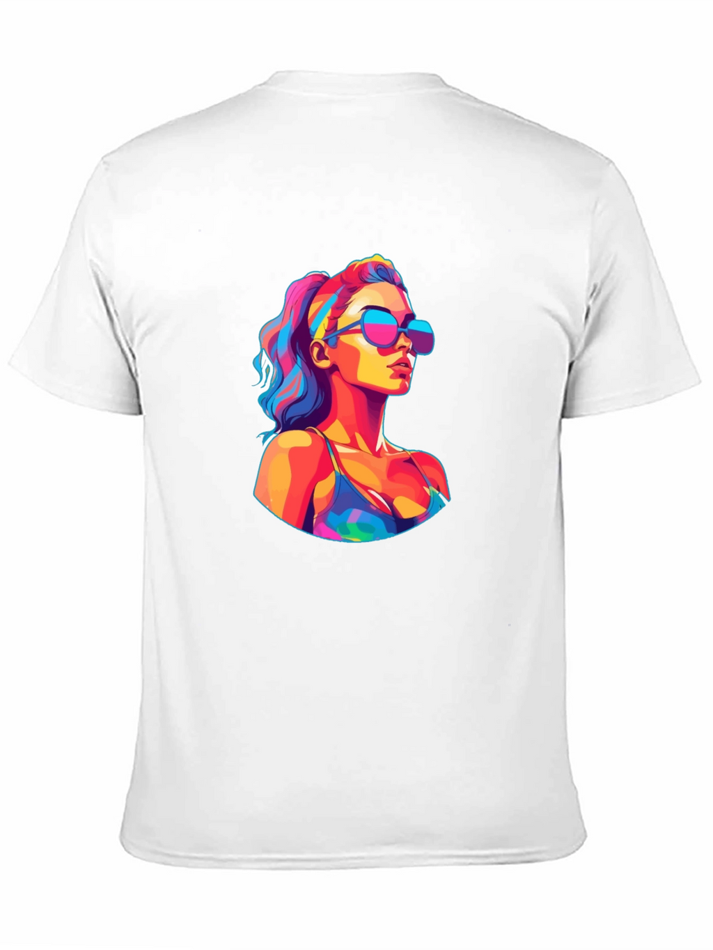 Vibrant Pop Art Woman Black T-Shirt