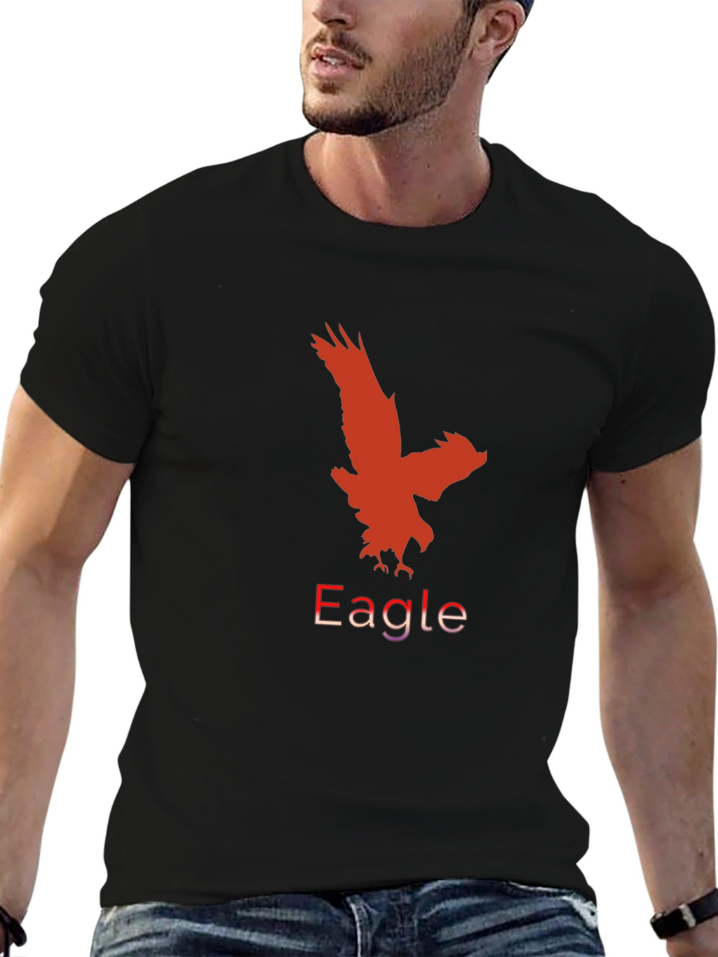 Black Eagle Graphic Tee for Men
