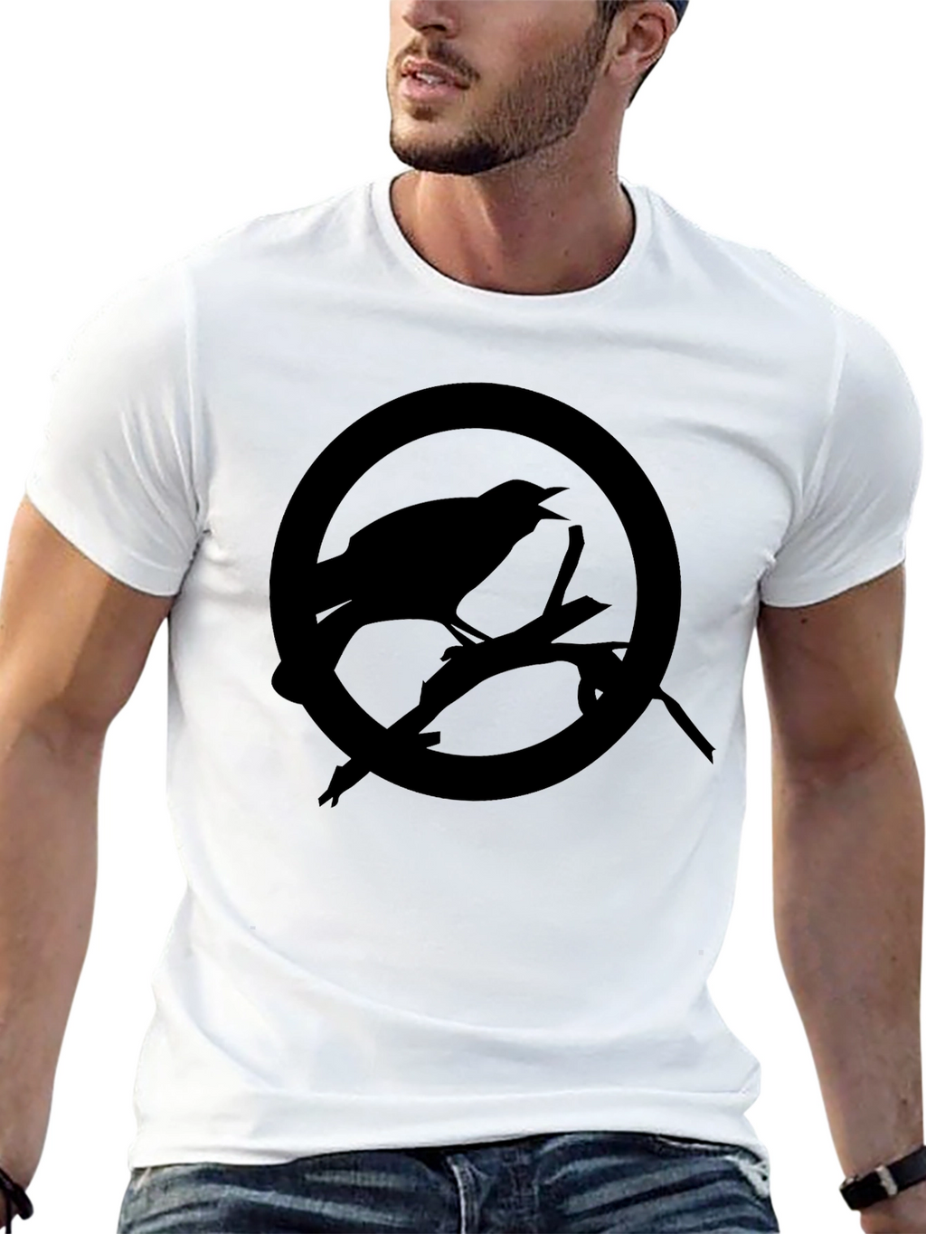 Raven Circle Graphic Tee - Mens Black T-Shirt