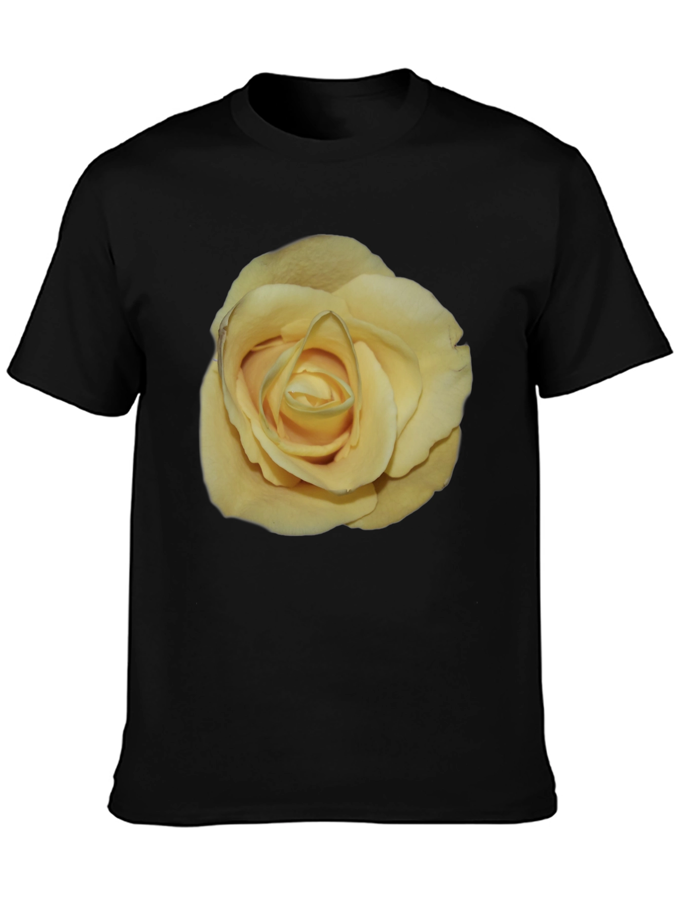 Yellow Rose Graphic Black T-Shirt