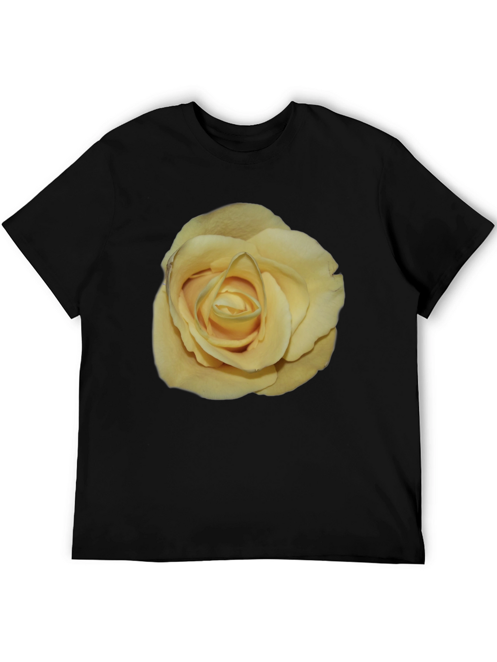 Yellow Rose Graphic Black T-Shirt