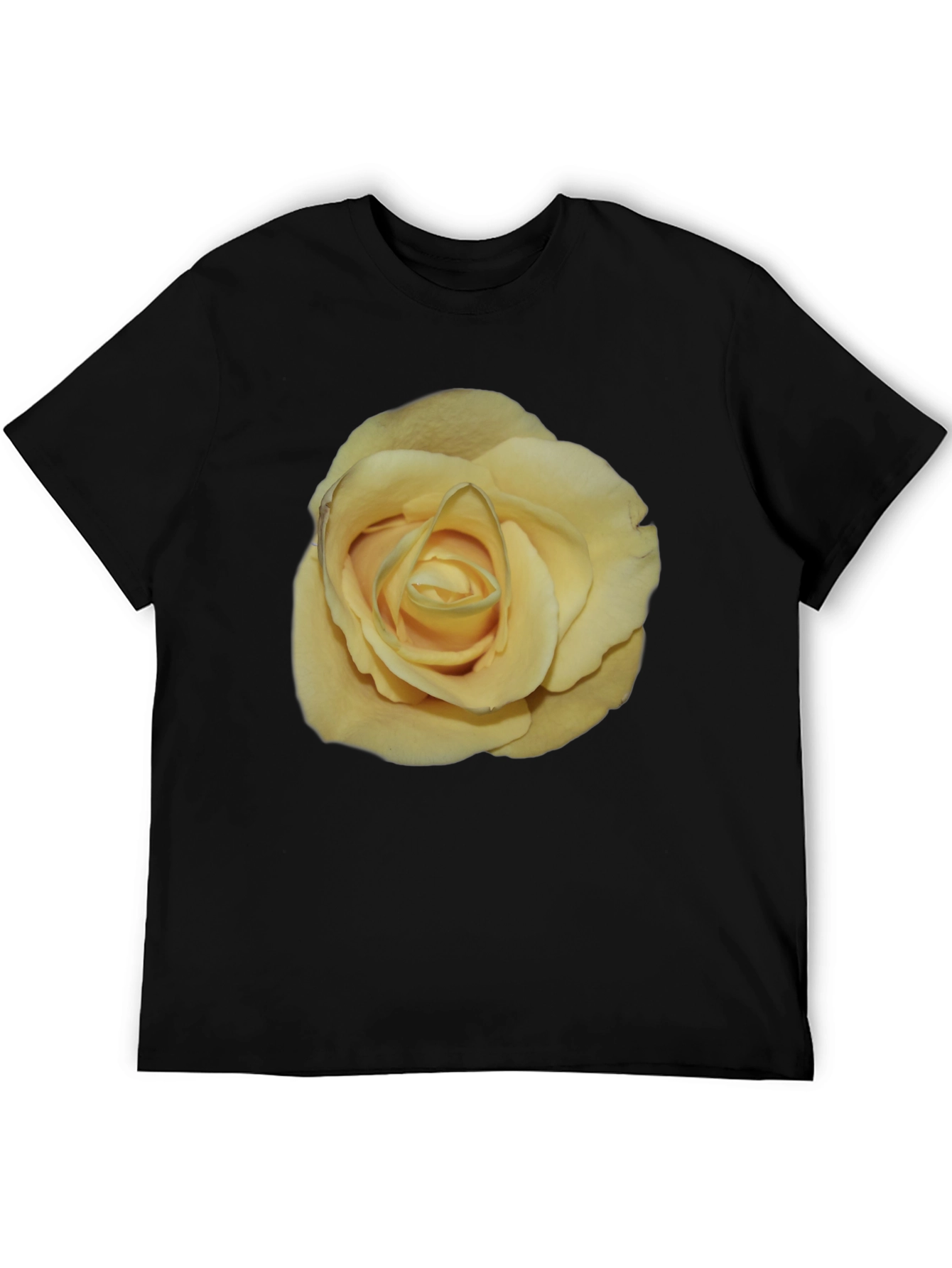 Yellow Rose Graphic Black T-Shirt