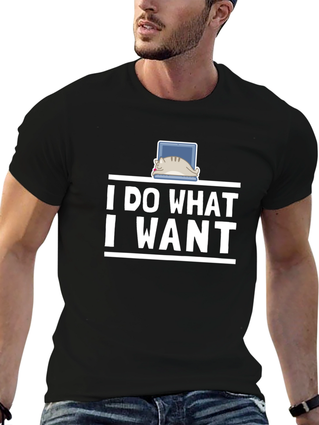 I Do What I Want Cat Laptop T-Shirt