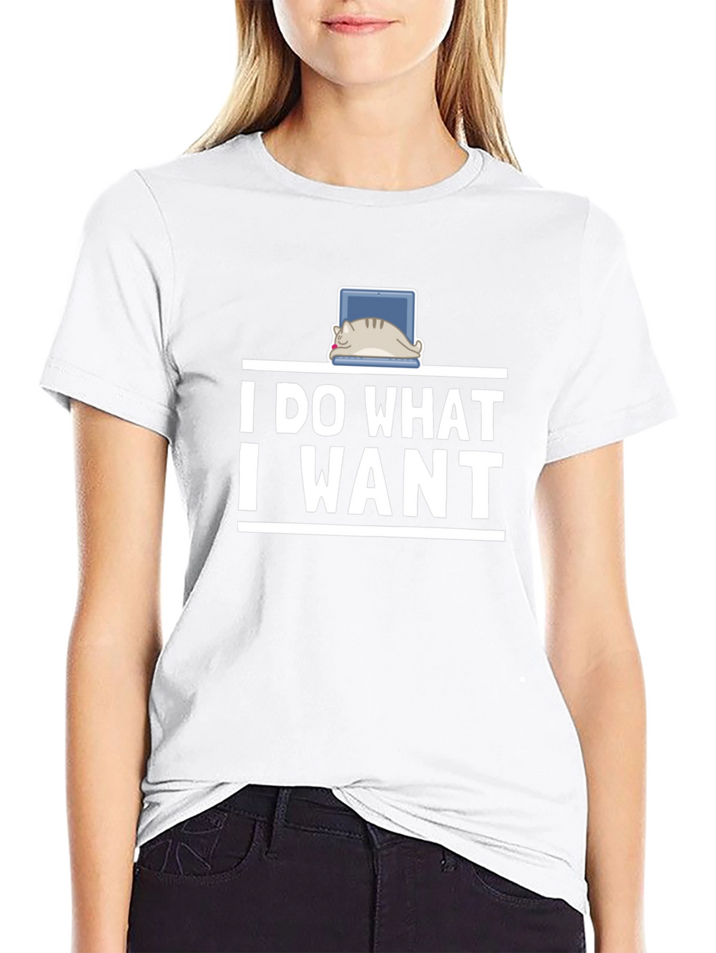 I Do What I Want Cat Laptop T-Shirt