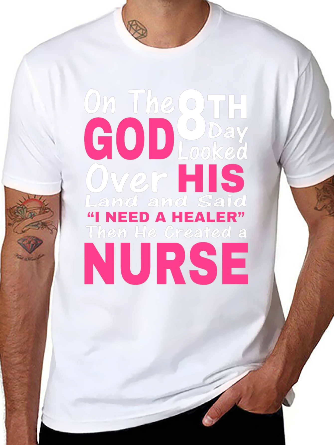 Nurse T-Shirt - God Created a Nurse