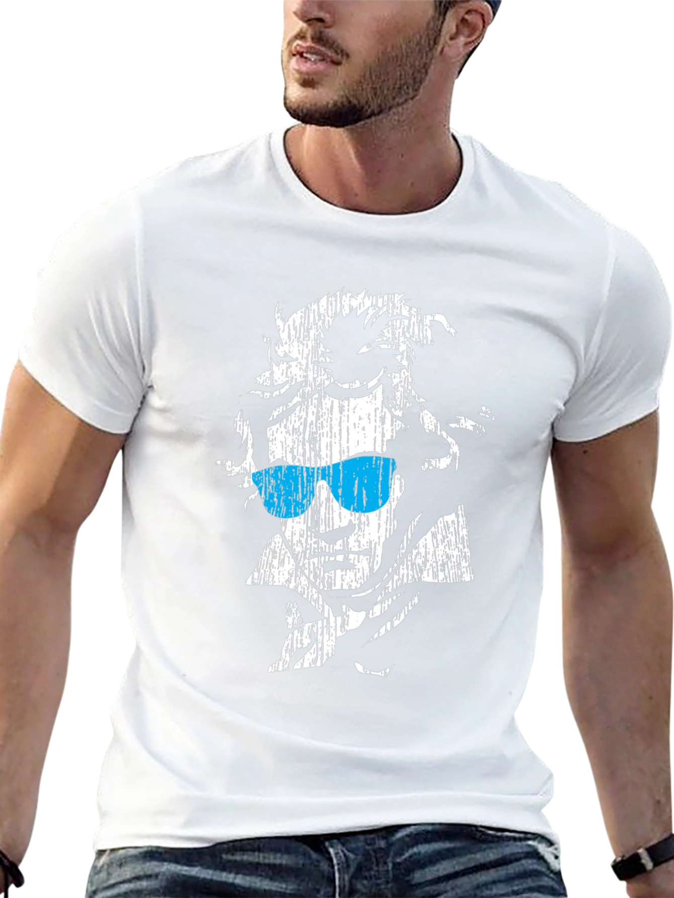 Cool Beethoven Graphic Print Black T-Shirt