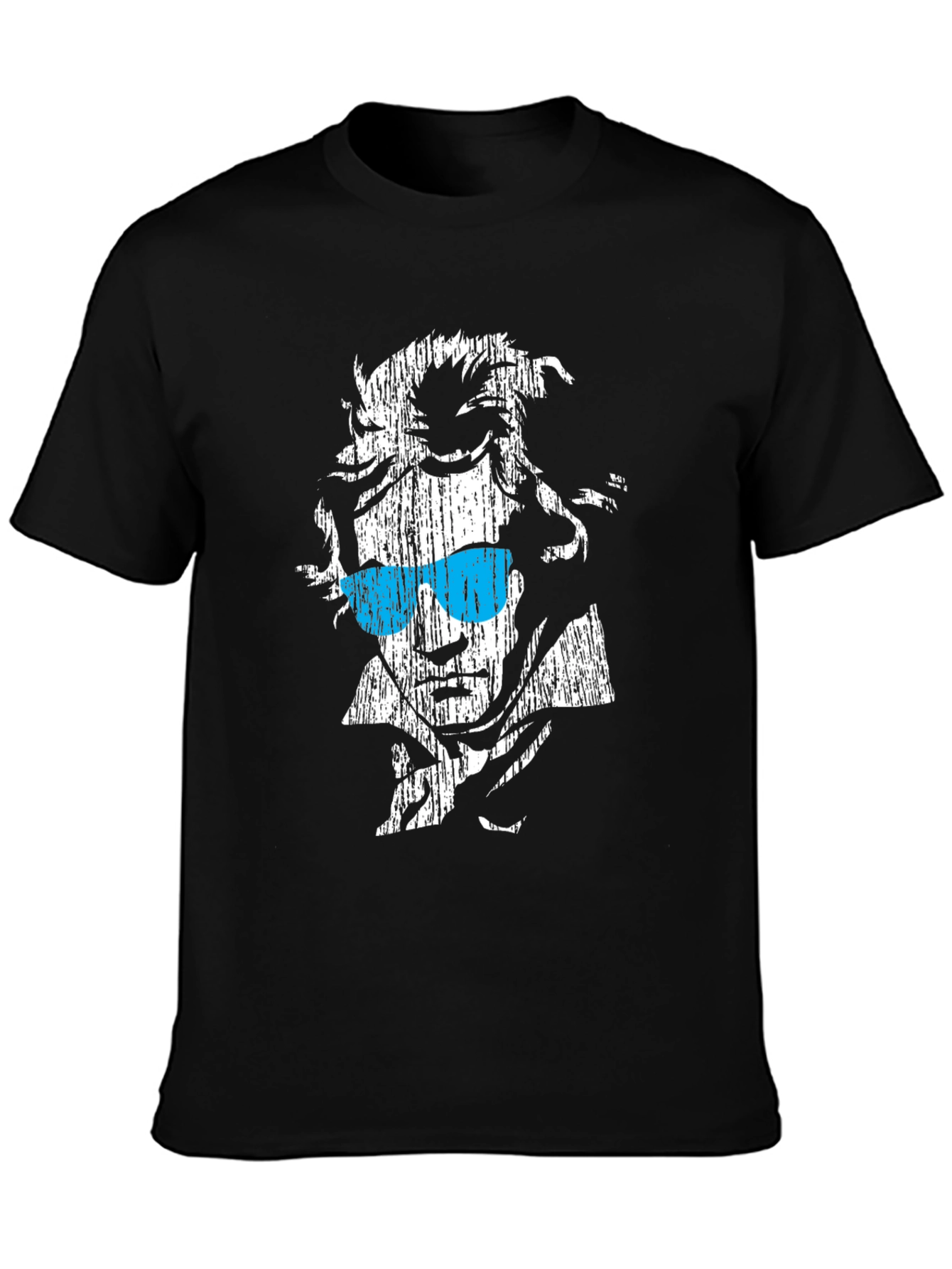 Cool Beethoven Graphic Print Black T-Shirt