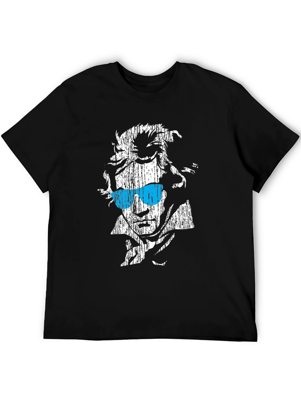 Cool Beethoven Graphic Print Black T-Shirt