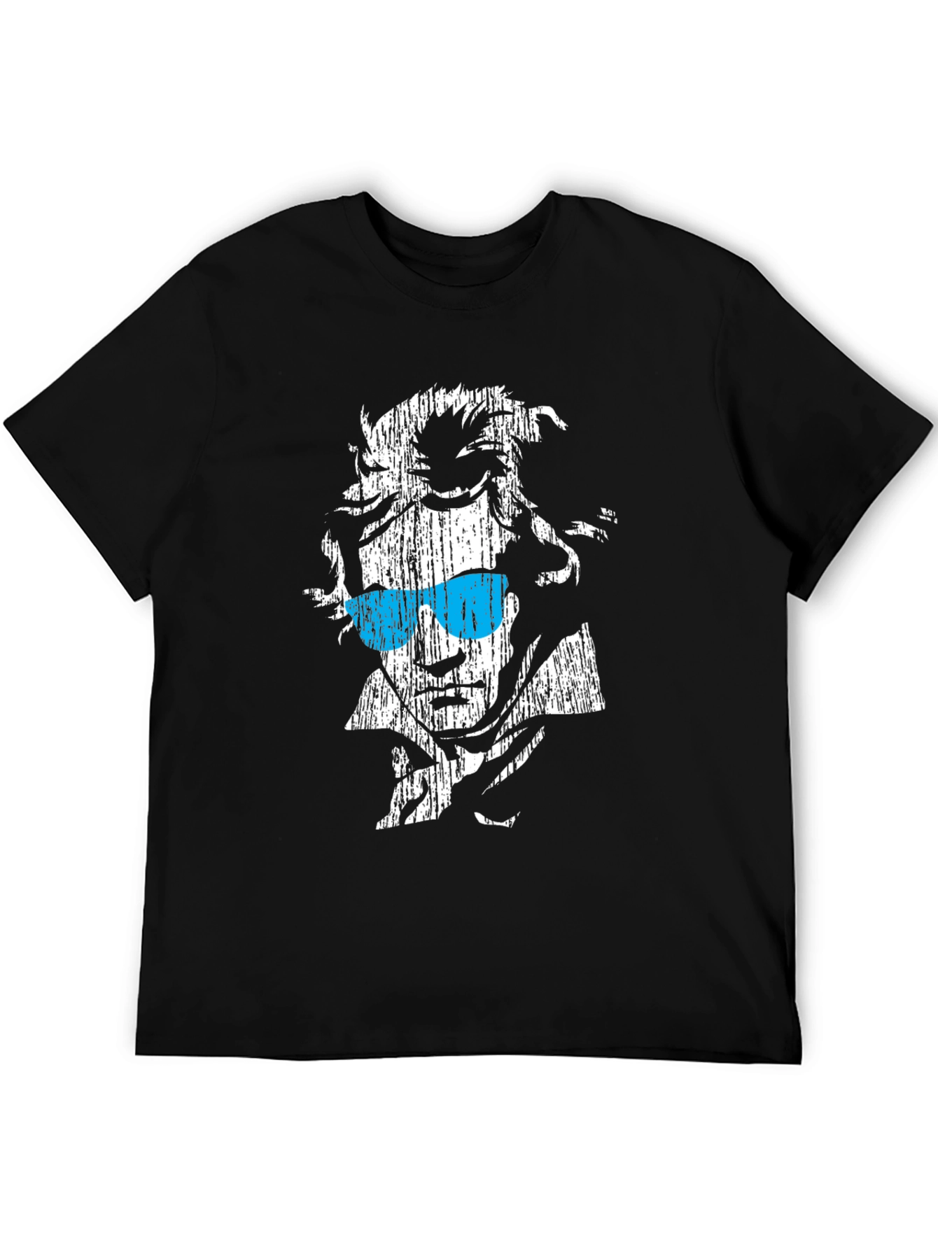 Cool Beethoven Graphic Print Black T-Shirt