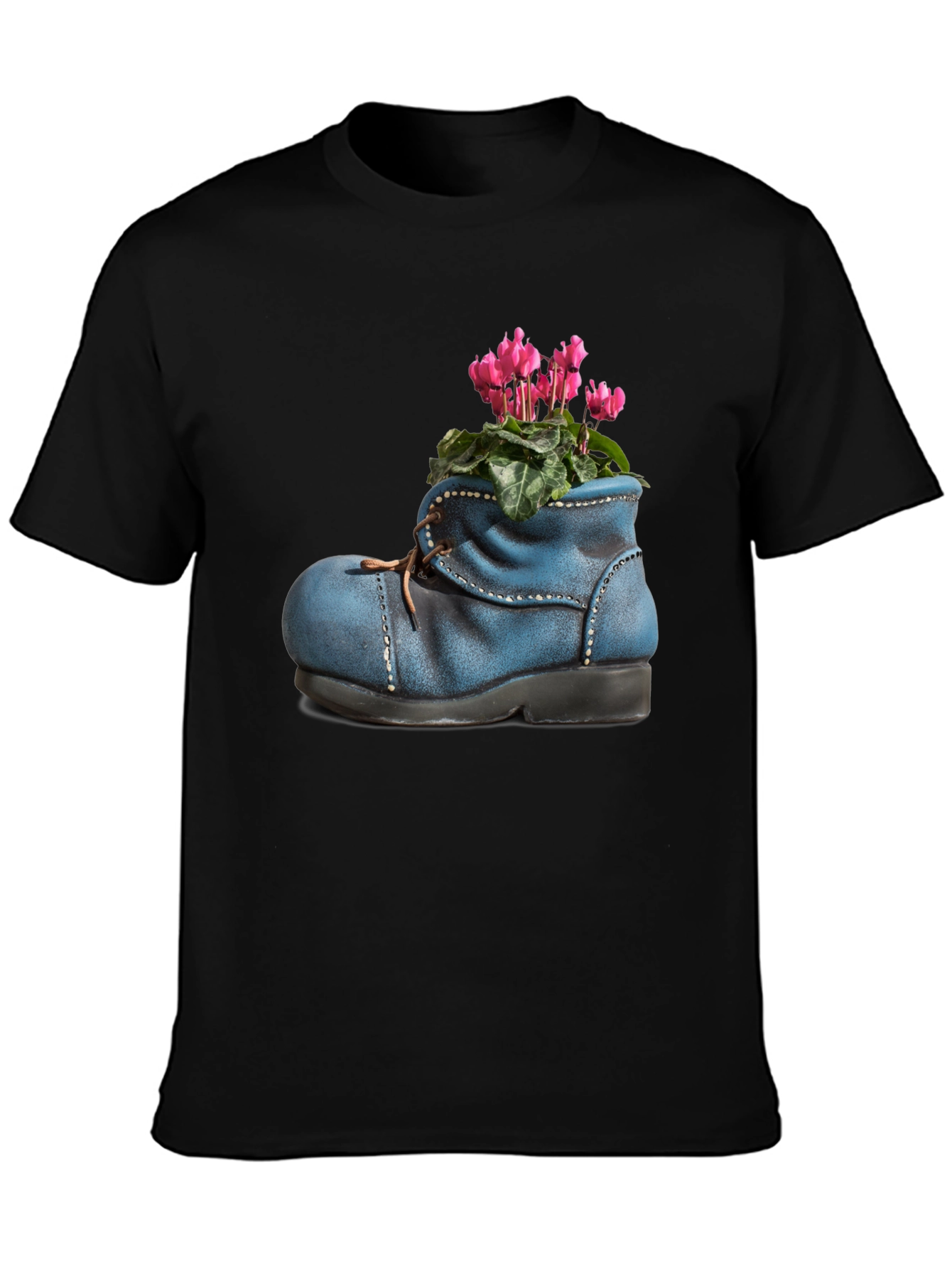 Quirky Shoe Planter Graphic Tee - Unique Floral T-Shirt