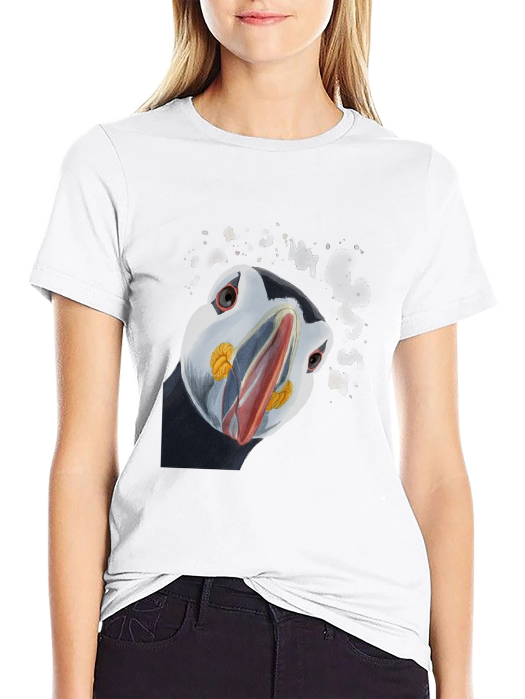Puffin Stare Mens Black Graphic Tee