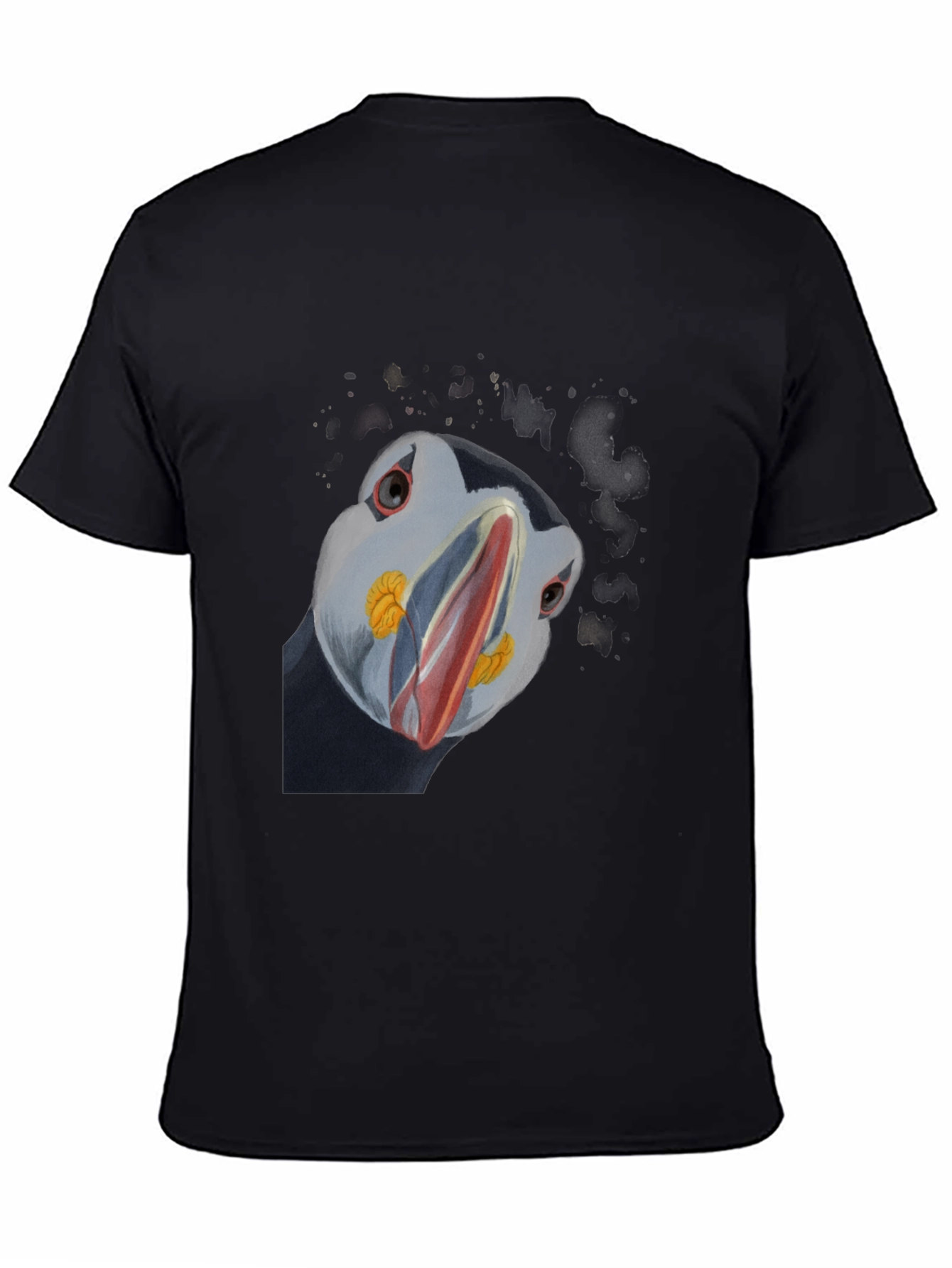Puffin Stare Mens Black Graphic Tee