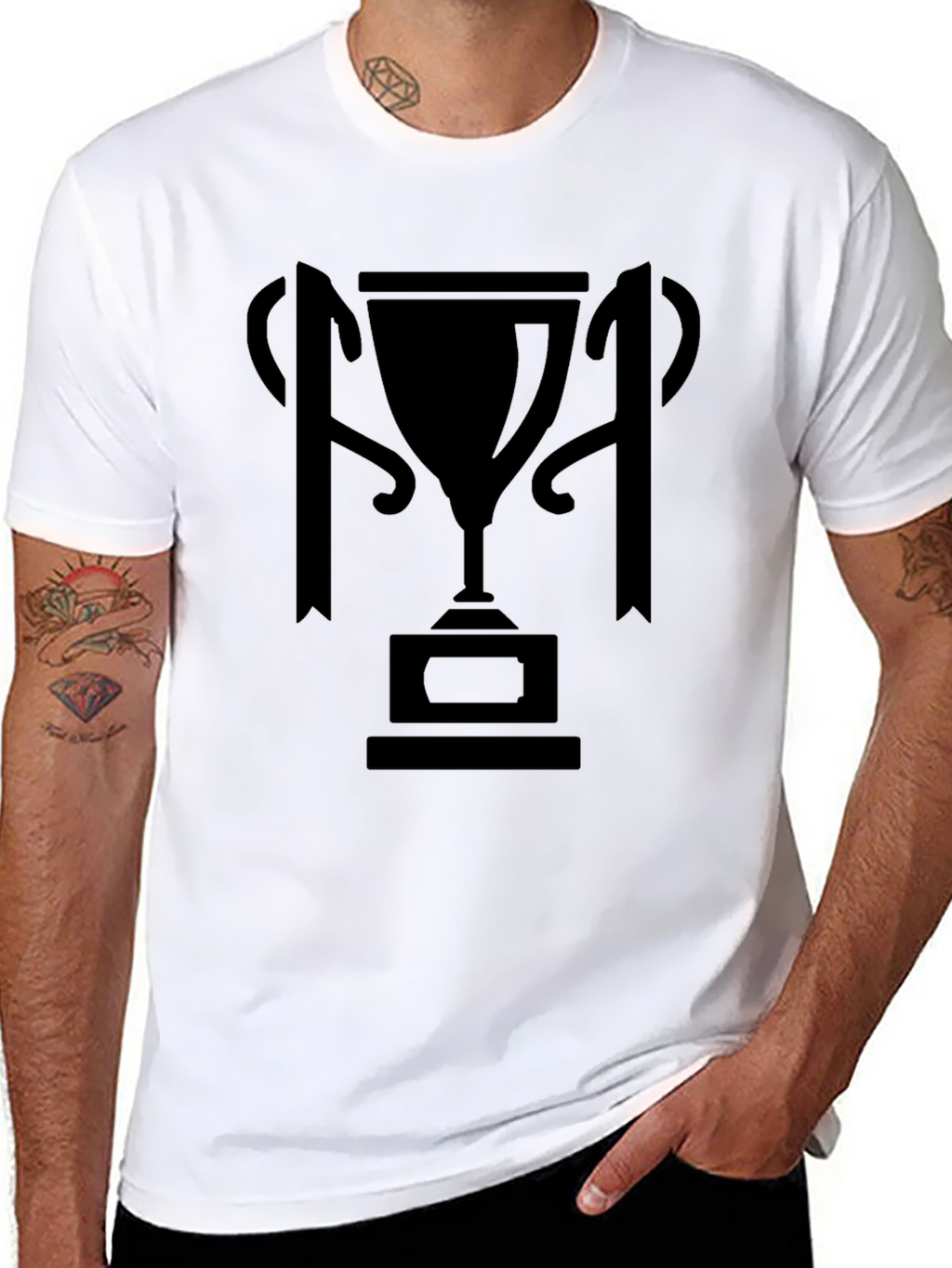 Trophy Graphic Tee - Mens Premium Black T-Shirt