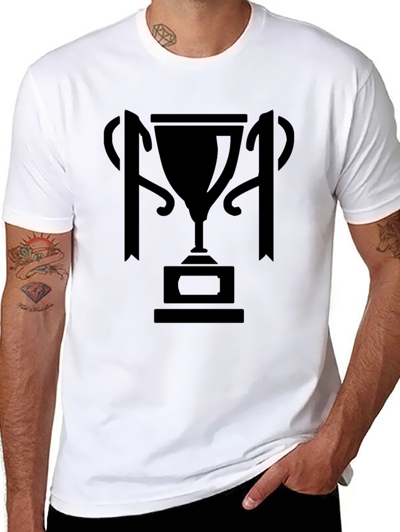 Trophy Graphic Tee - Mens Premium Black T-Shirt