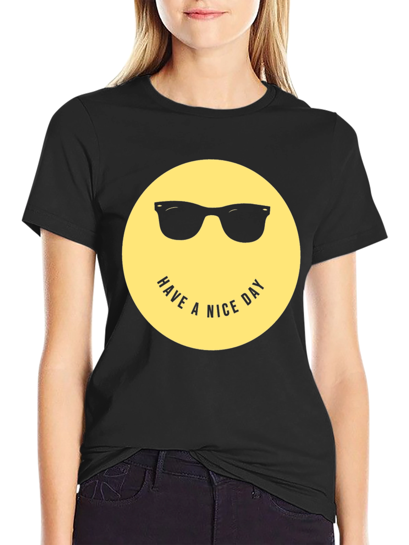 Have A Nice Day Graphic Tee - Black