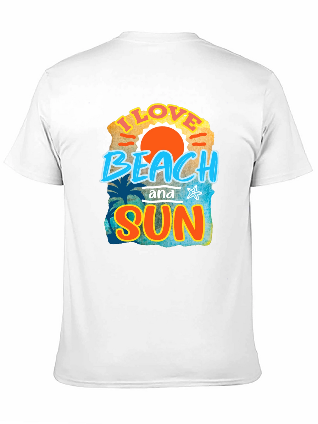 I Love Beach and Sun Black T-Shirt