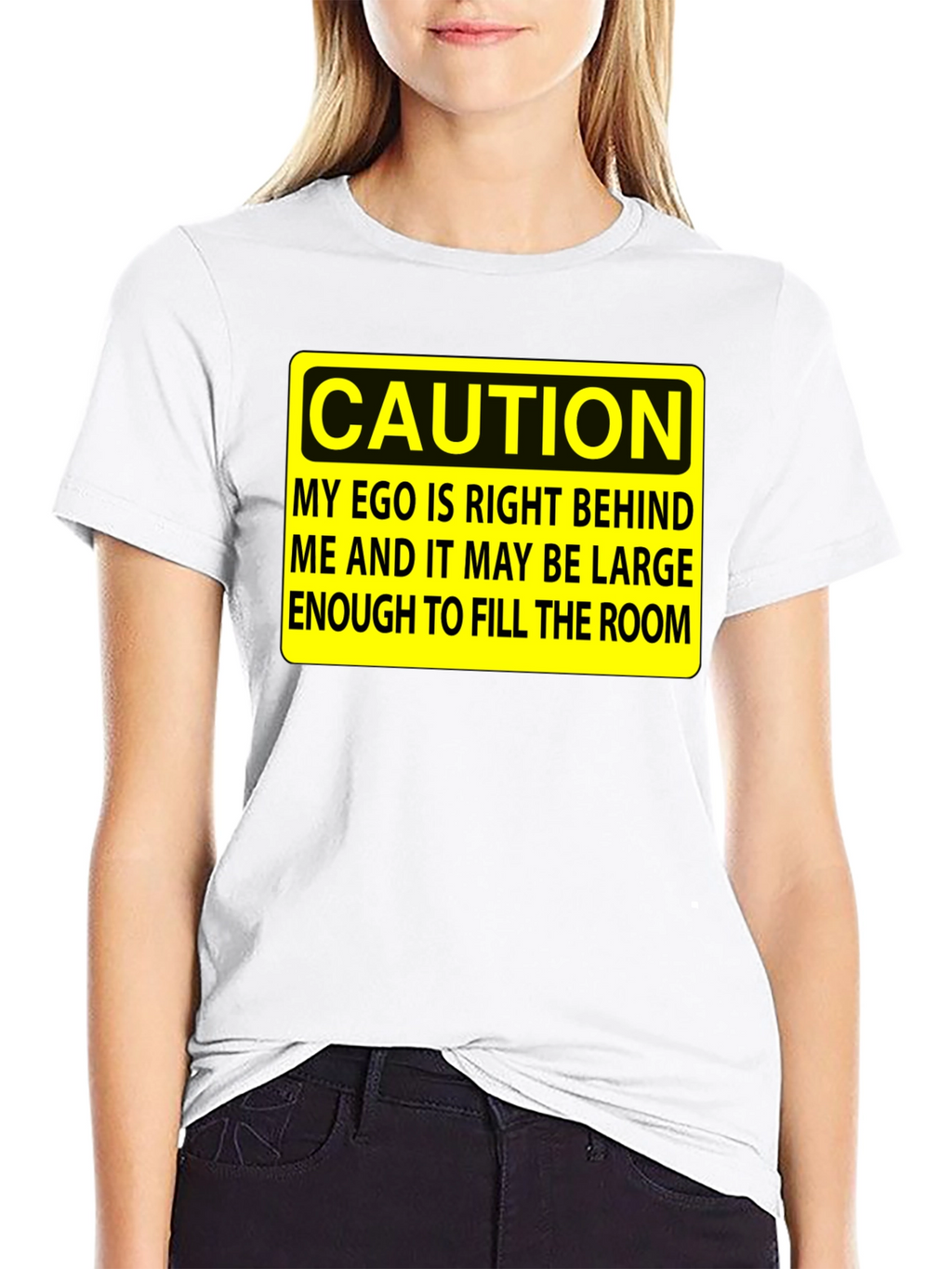 Caution Ego T-Shirt - Funny Sarcastic Humor Tee