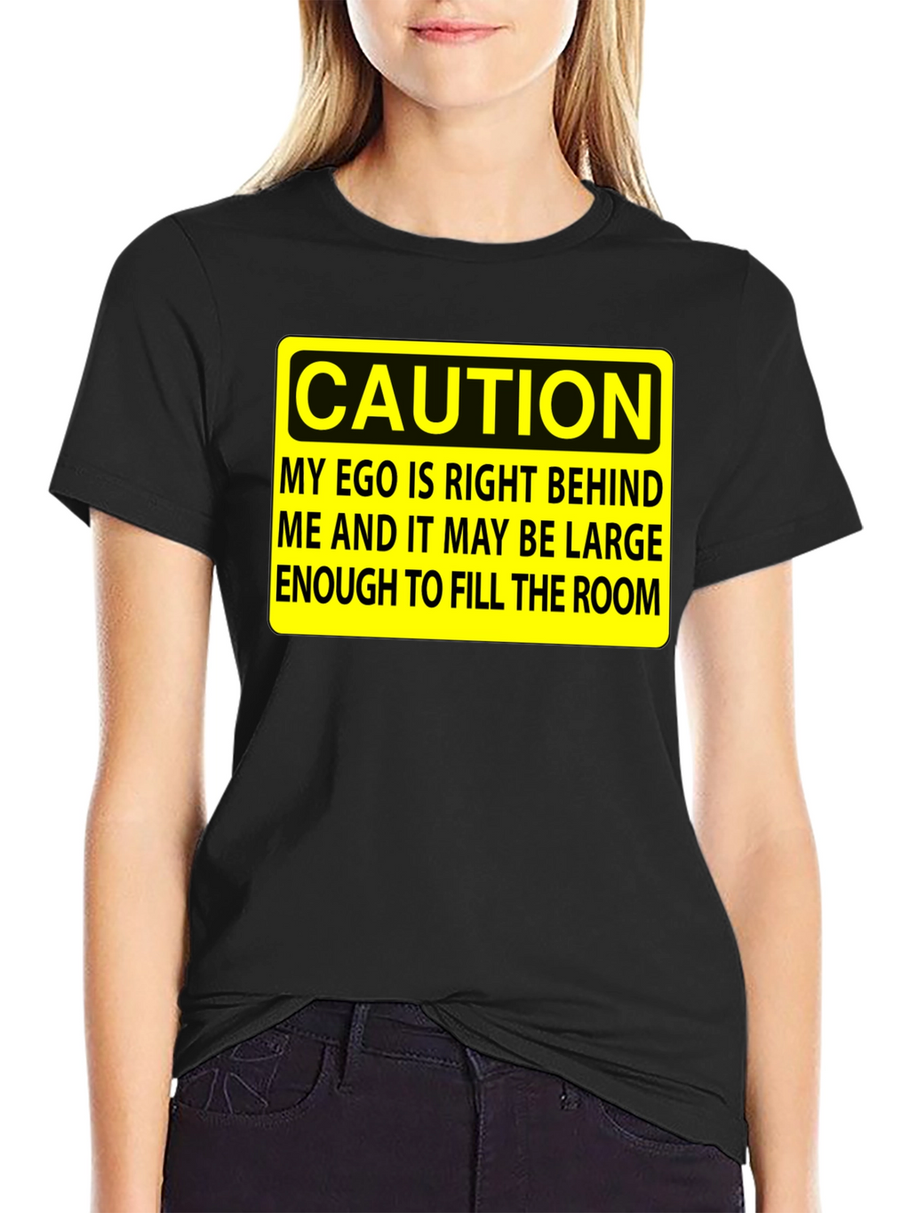 Caution Ego T-Shirt - Funny Sarcastic Humor Tee